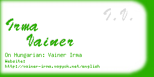 irma vainer business card